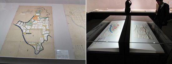 左:「二ノ丸之絵図」/右:さまざまな絵図は、建築的見取り図としても興味深い
