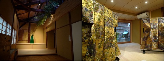 (左:2階ライブラリー。奥には式台が設けられている。右:1階楽屋・稽古場)